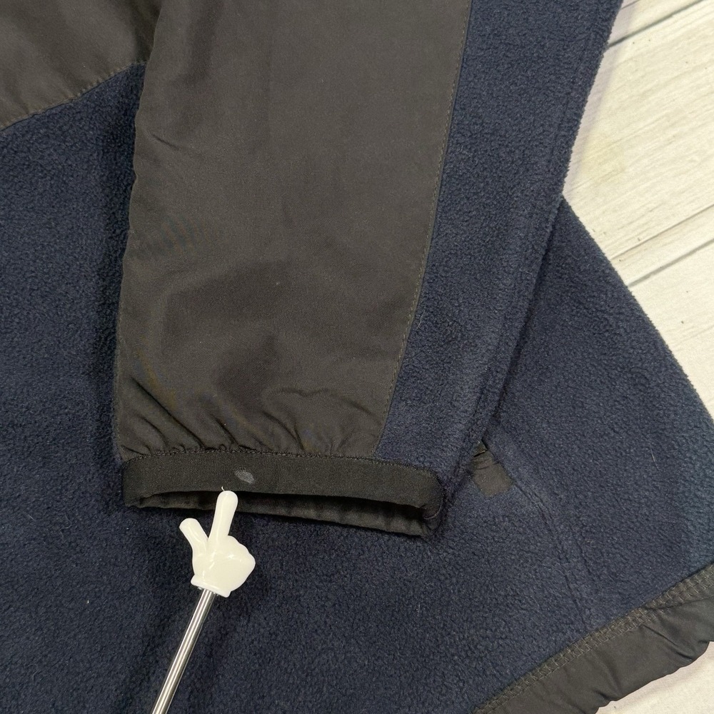 Polo Ralph Lauren Jacket L Black Blue Polartec Hooded Fleece Full Zip VTG 90s - Picture 4 of 11